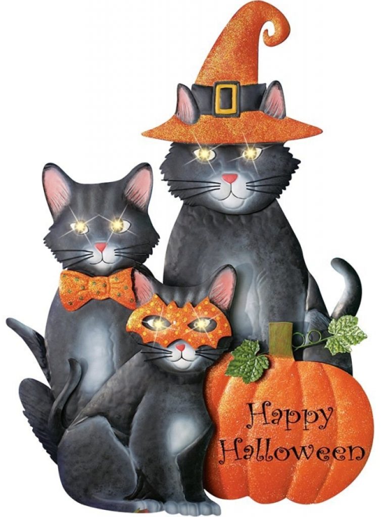 Lighted Halloween Cats Yard Stake | Fresh Garden Decor