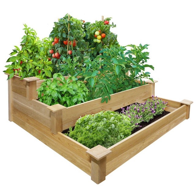 Tiered Cedar Raised Garden Bed