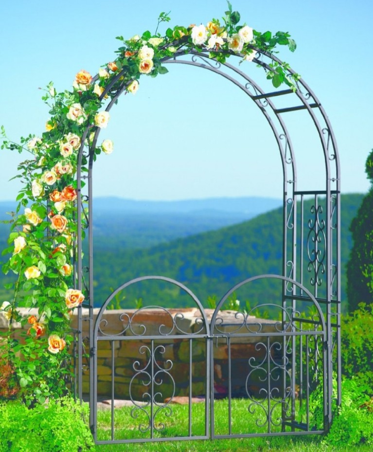 Garden Arbor With Gate | Fresh Garden Decor