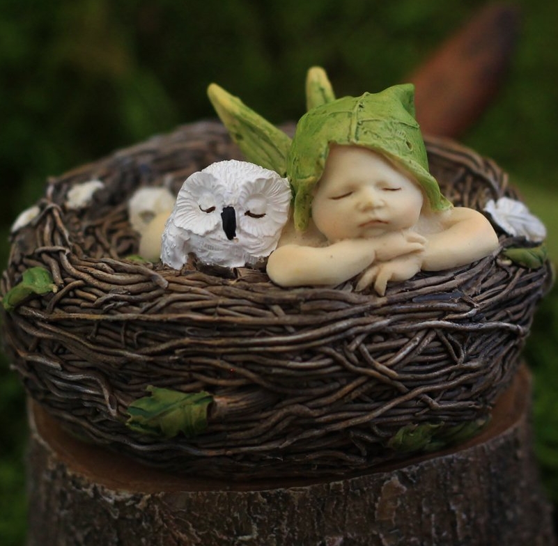 Miniature Fairy Garden and Terrarium Sleeping Fairy Baby