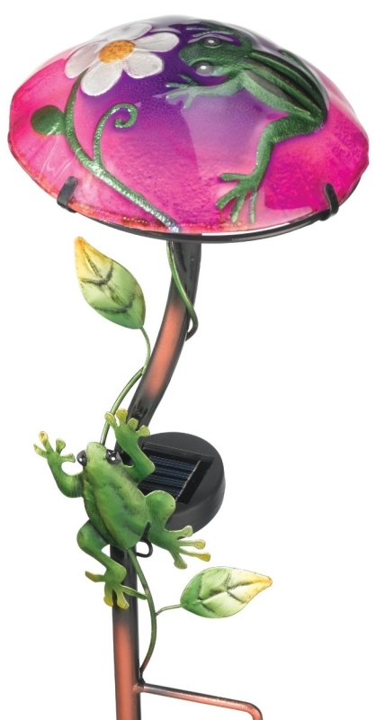 Regal Art and Gift Solar Mushroom Stake Frog No.10343 Garden Decor