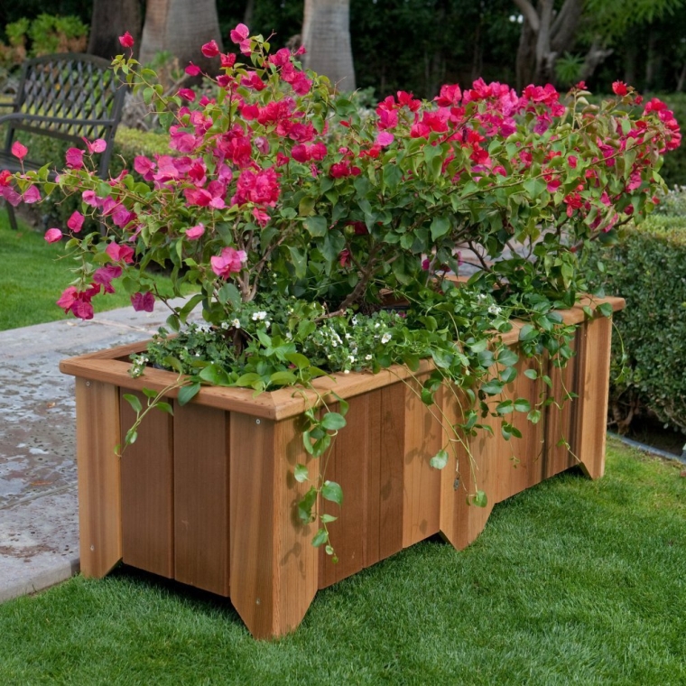 Wood Country Rectangle Cedar Wood Pocatello Planter