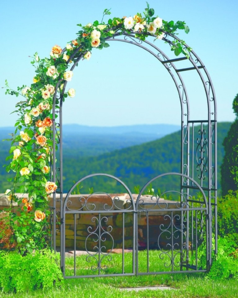 Montebello Garden Arbor Trellis with Gate Fresh Garden Decor