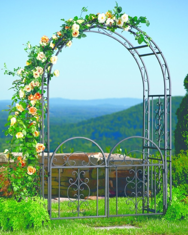 Montebello Garden Arbor Trellis with Gate
