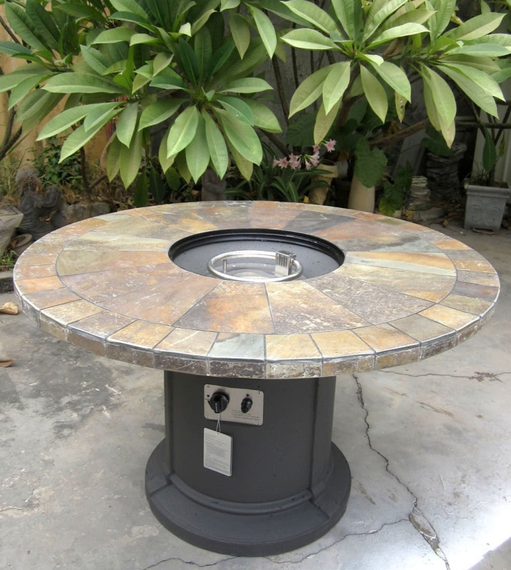 Outdoor Natural Slate Fire Pit Outdoor Dining Table