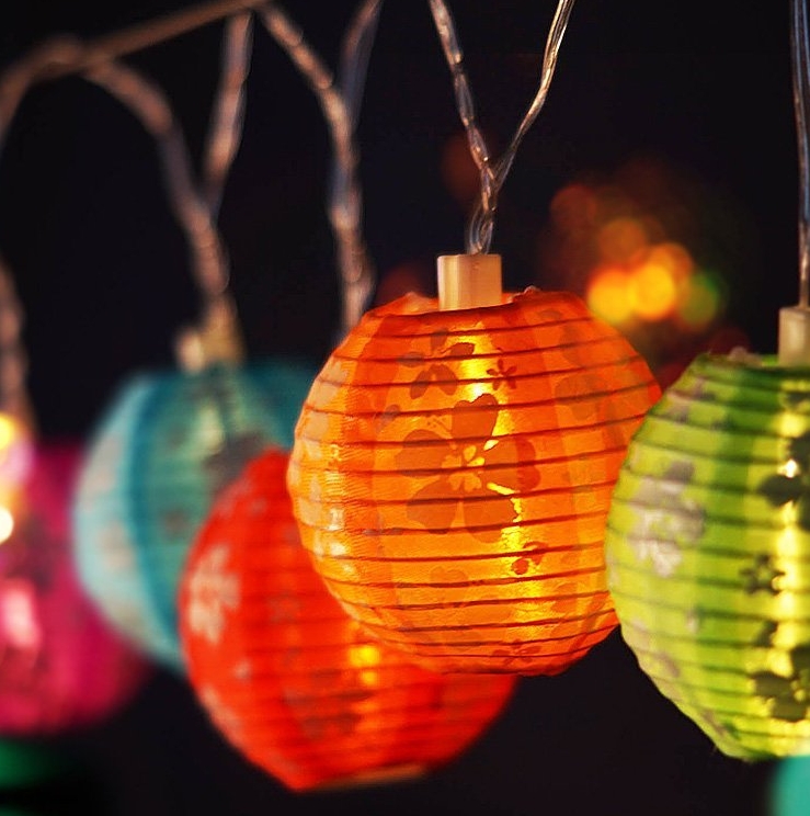 Multicolor Nylon Lantern String Lights