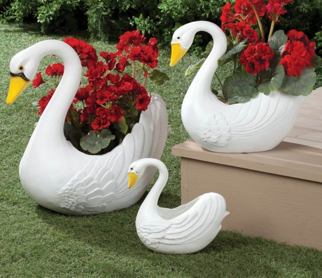 Swan Planters Set OF 3 XL | Fresh Garden Decor