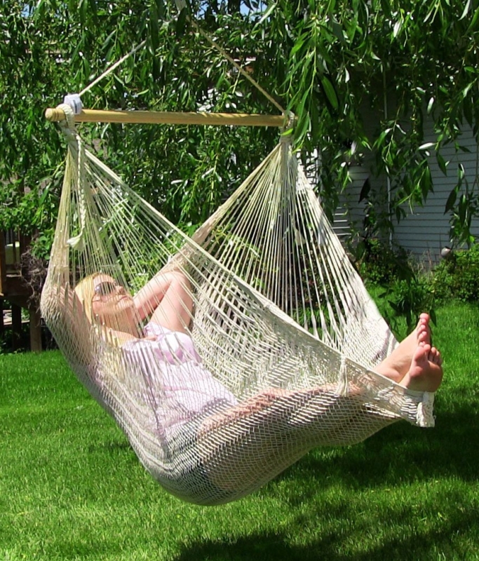 Extra Large Natural Colored Mayan Chair Hammock