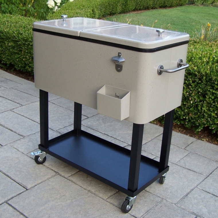 Steel Patio Cooler with Cart