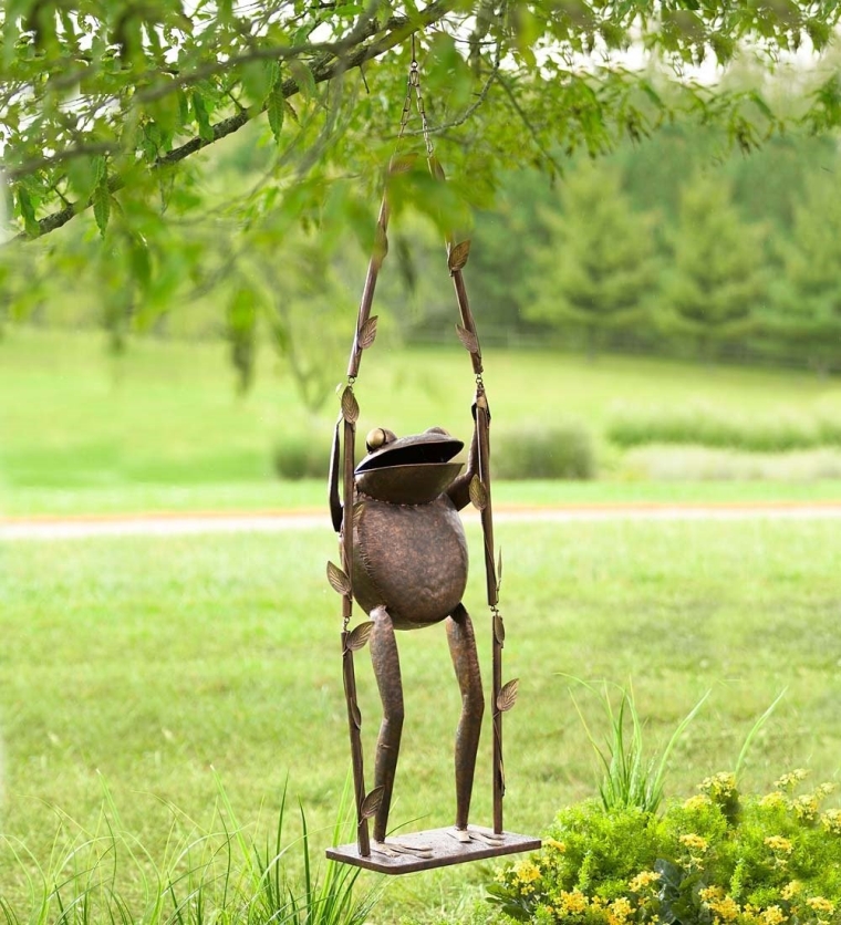 Giant Frog on a Swing Outdoor Decoration