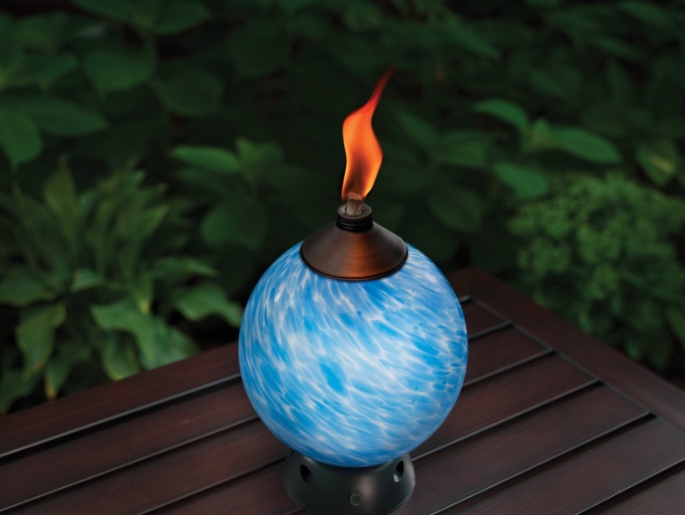Lamplight Glowing LED and Flame Table Torch