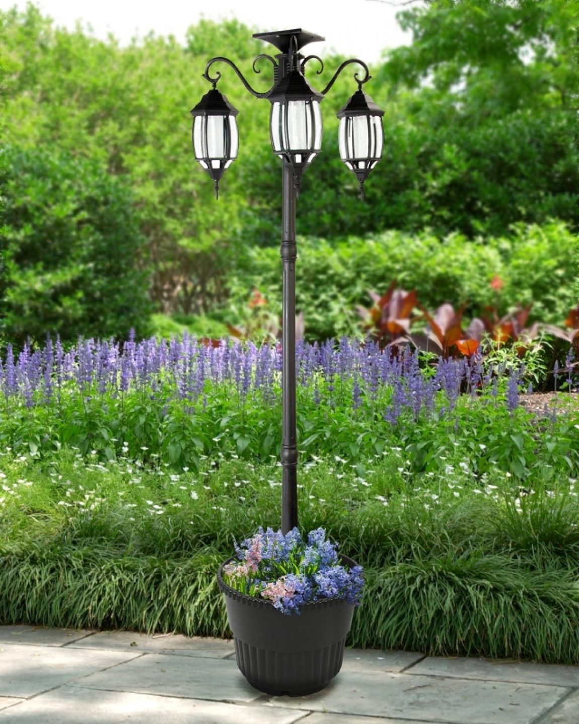 Solar Lamp Post and Planter | Fresh Garden Decor