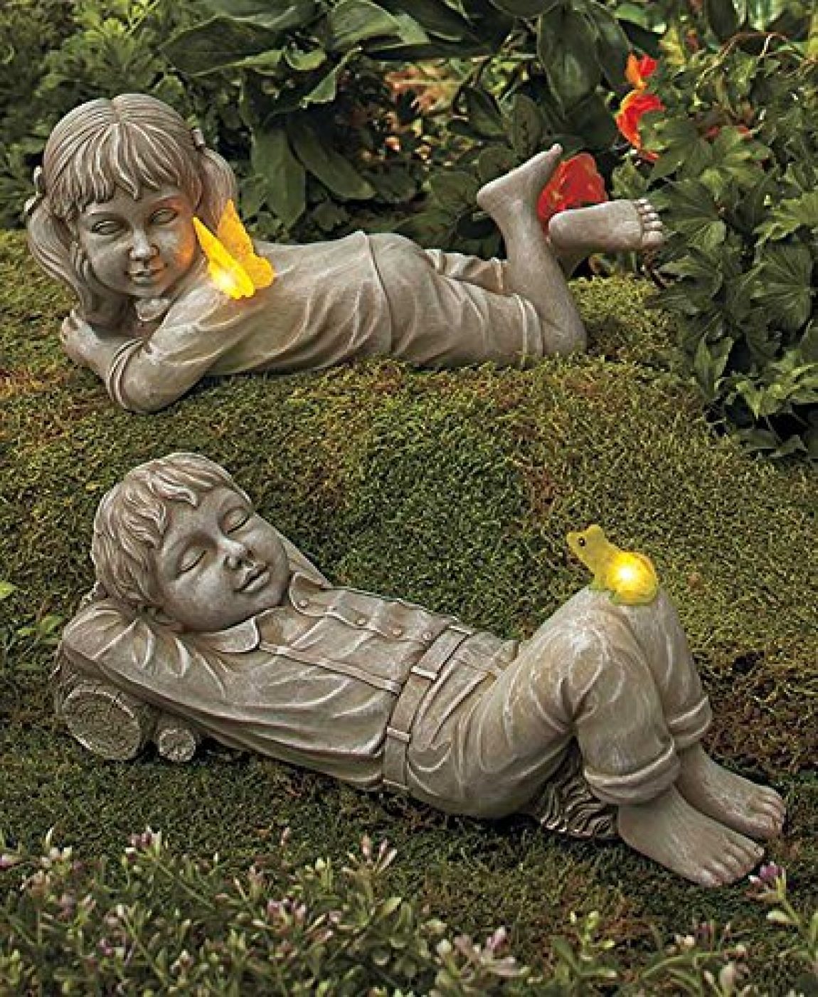 solar powered fairy statue