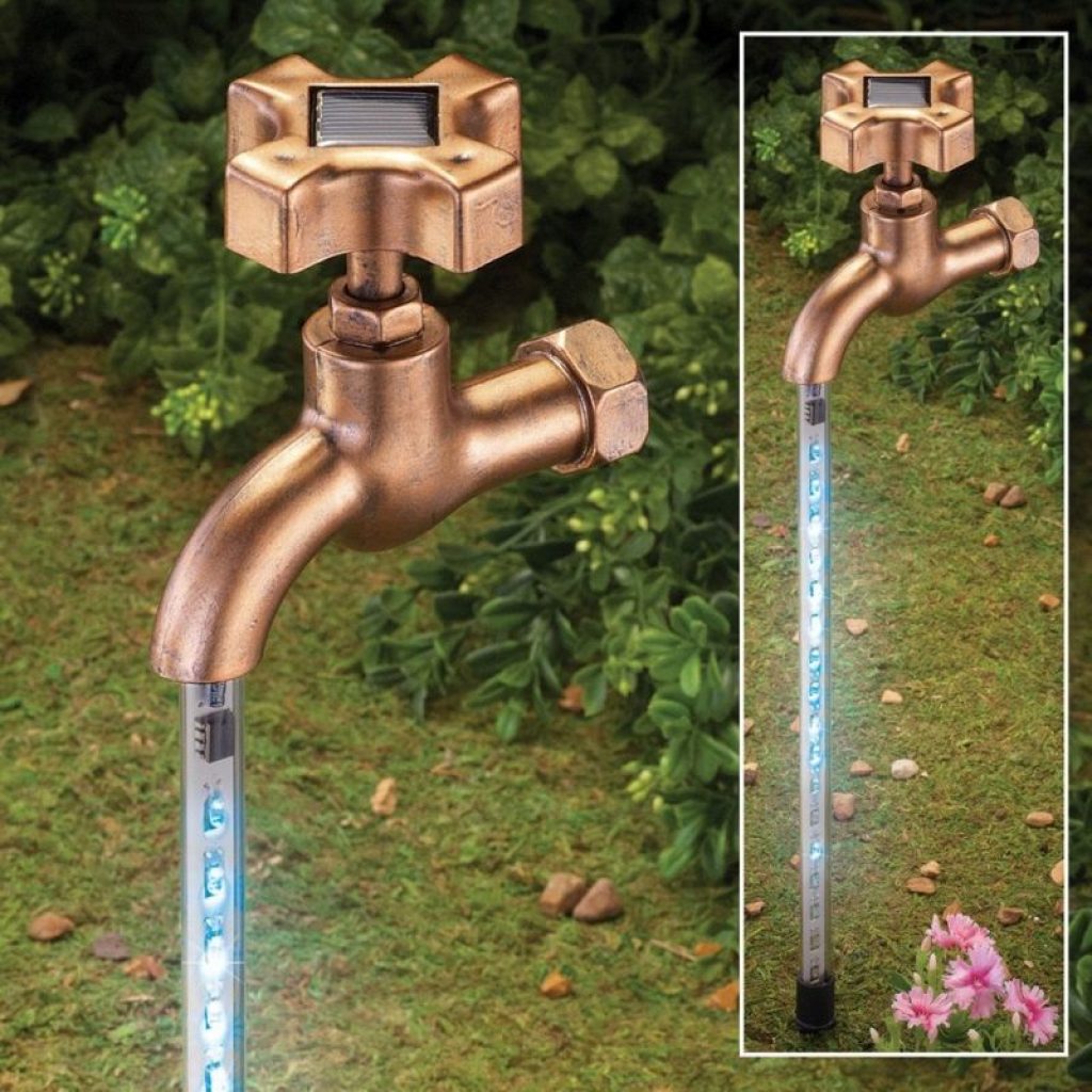 Solar Water Faucet Garden Stake Fresh Garden Decor