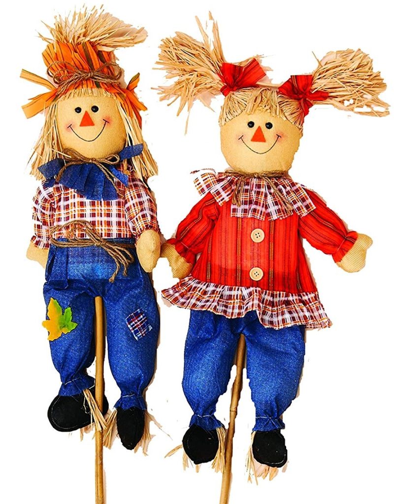 Boy and Girl Scarecrow Fresh Garden Decor