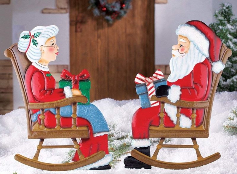 Rocking Chair Mr. & Mrs. Santa Claus, Mrs. Claus Fresh Garden Decor