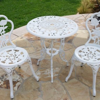 3-Piece Rose Bistro Set with 24-Inch Top Table