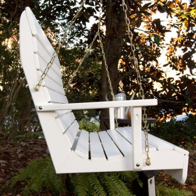 Porchgate Amish Made High Back White Porch Swing