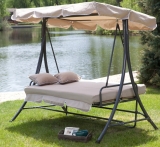 All-Weather Swing Bed with Toss Pillows