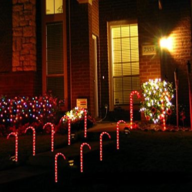 Christmas Candy Cane Pathway Markers Set