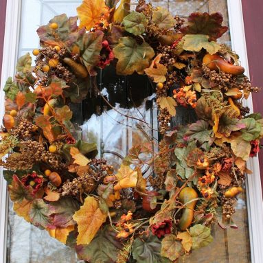 Fall Pumpkin and Autumn Berry Door Wreath