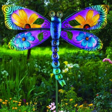 Floral Dragonfly Stake