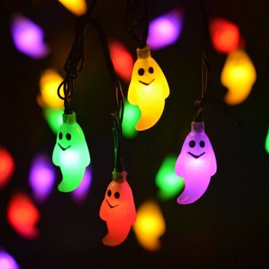 Ghost Solar String Lights Outdoor Halloween Decorations
