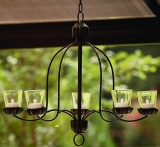 Hanging Votive Chandelier For Outdoor Living Space Patio Deck Porch Backyard
