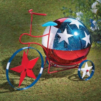 Lighted Americana Bicycle With Mercury Glass Ball