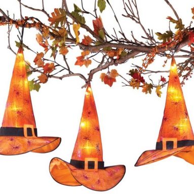 Lighted Halloween Witch Hat Decorations