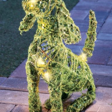 Lighted Moss Dog Outdoor Yard Display