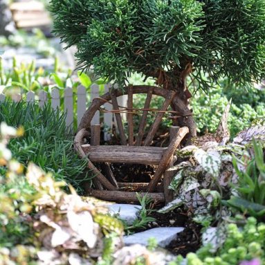 Miniature Fairy Garden Vine Twig Bench