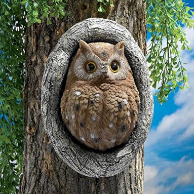 Octavius Knothole Owl Tree Sculpture: Set Two