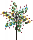 Outdoor Metal and Glass Confetti Garden Wind Spinner Decorative