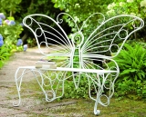Outdoor Weather-Resistant Metal Butterfly Bench
