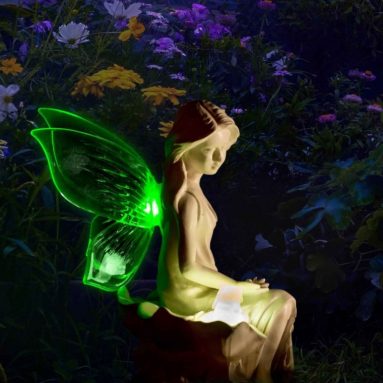 Solar Angel Fairy Figurine Lights With Color Changing Butterfly Wings