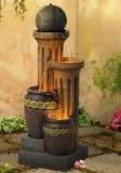 Sphere Jugs and Column 50″ High Fountain with Light