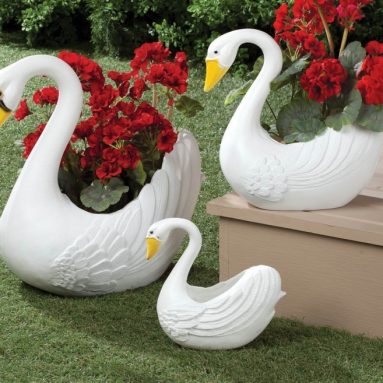 Swan Planters Set OF 3 XL