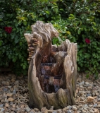 Walnut Log Indoor/Outdoor Garden Fountain
